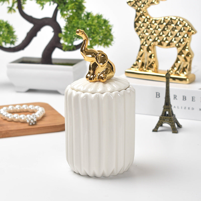 Adorable  Animal Ceramic Jewelry  Jar