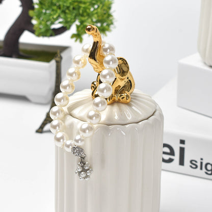 Adorable  Animal Ceramic Jewelry  Jar