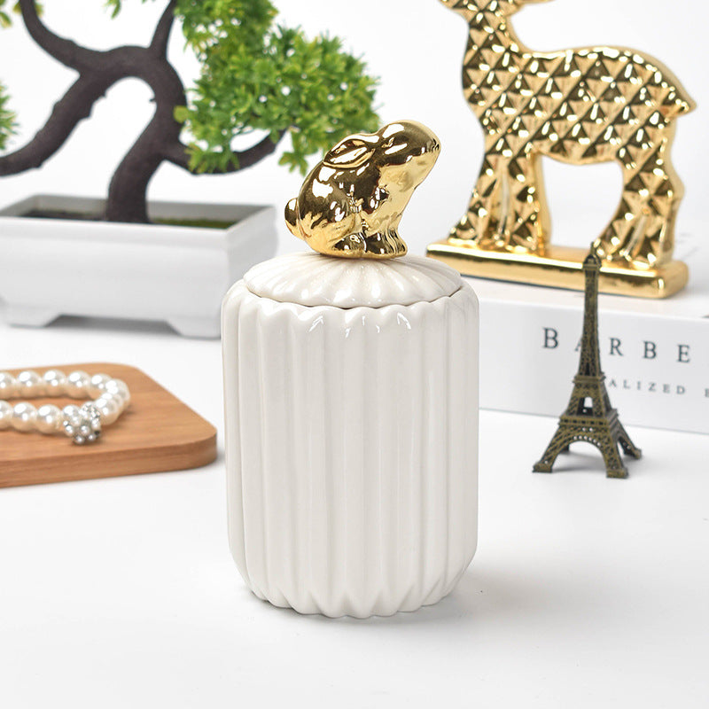 Adorable  Animal Ceramic Jewelry  Jar