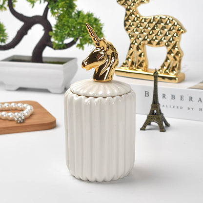 Adorable  Animal Ceramic Jewelry  Jar