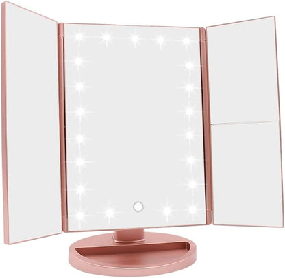 Tri-Fold LED Mirror