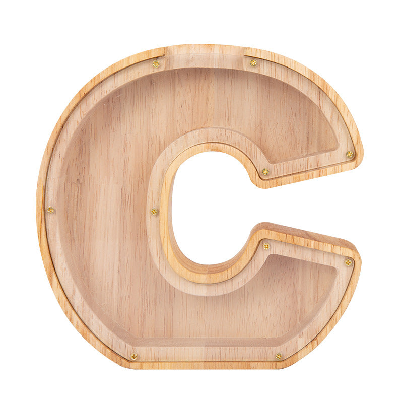 Wooden Letter Piggy Bank