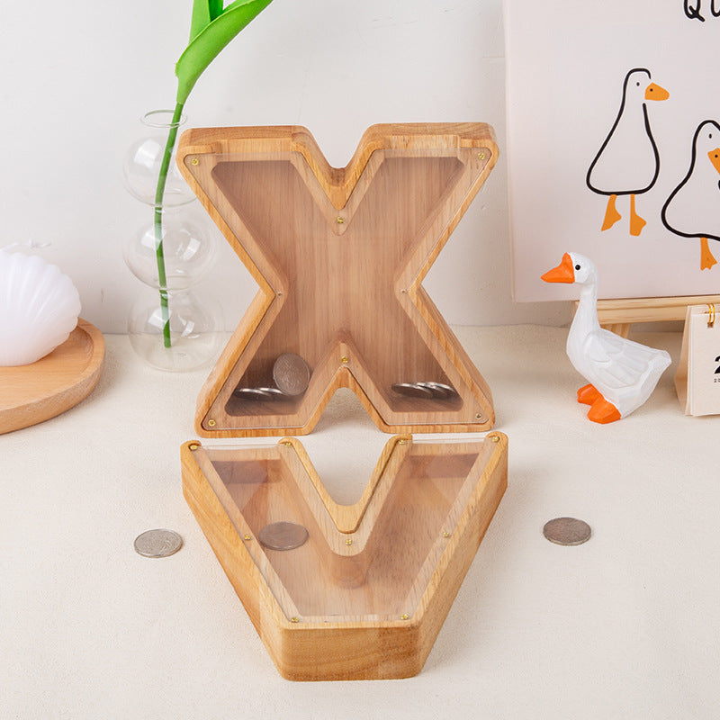 Wooden Letter Piggy Bank