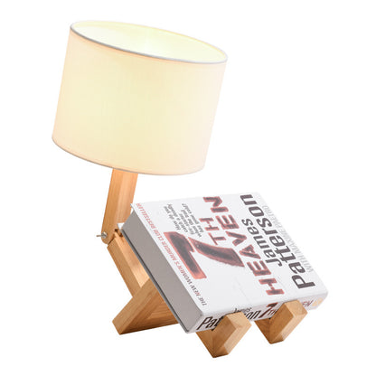 Minimalistic Nordic Haven Bedside Table Lamp With Book Rack