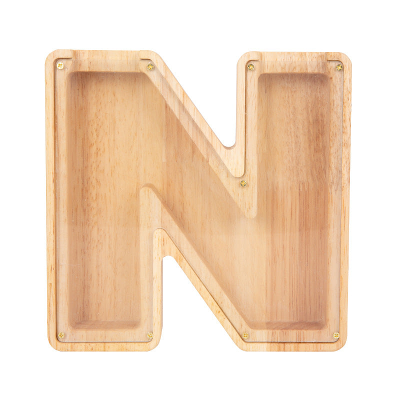 Wooden Letter Piggy Bank