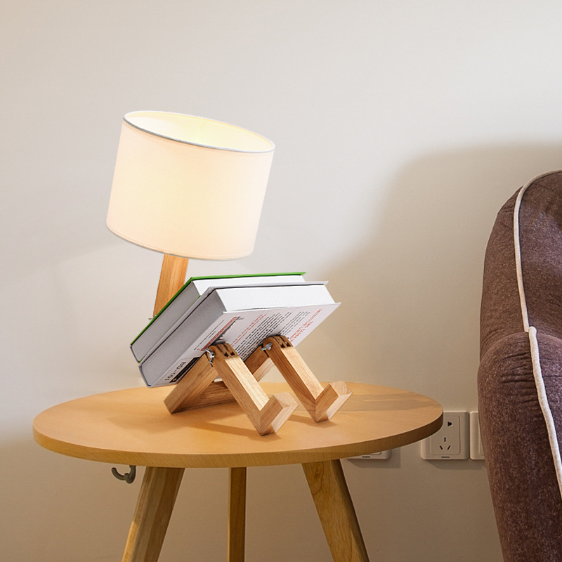 Minimalistic Nordic Haven Bedside Table Lamp With Book Rack