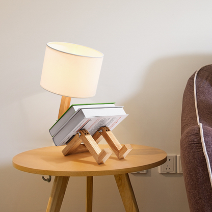 Minimalistic Nordic Haven Bedside Table Lamp With Book Rack